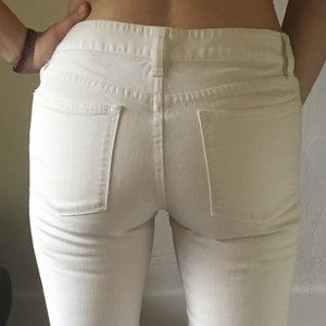 J. Crew Ankle Toothpick White Jeans Size 27